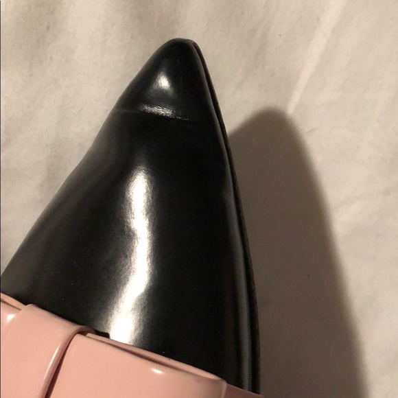 Prada Black Ballet Flats with Pink Bow, Size 39 - Picture 3 of 3